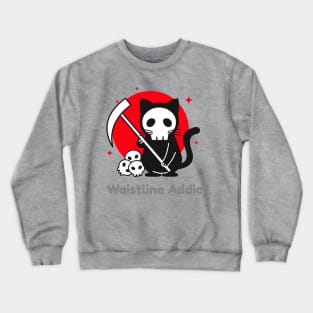 Reaper Kitten With Cute Scythe and Skulls Crewneck Sweatshirt